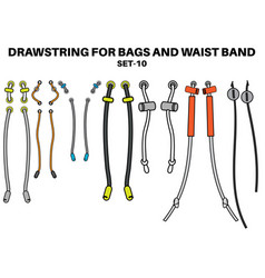 Drawstring Cord Flat Sketch Set Of Draw String