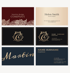 Luxury Business Card Template Set Flatlay