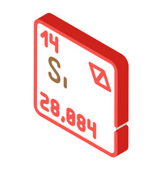 Silicon Chemical Element Isometric Icon