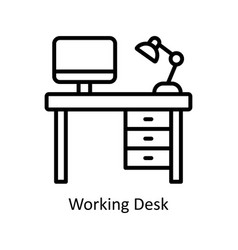 Working Desk Outline Icon Design