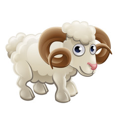 Cartoon Cute Ram Farm Animal