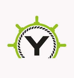 Letter Y Cruise Steering Logo Yacht Symbol Ship