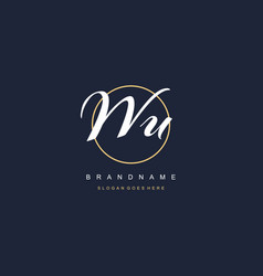 Initial Letter Wu Logo Monogram Feminine Style