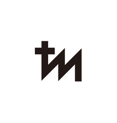 Letter Tm Connect Geometric Symbol Simple Logo