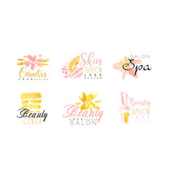 Beauty Salon Logo Design Set Spa Center