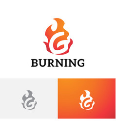 G Letter Burning Hot Flame Fire Gas Danger Logo