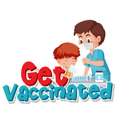 Boy Getting Vaccinated On White Background