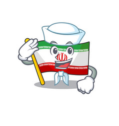 Mascot Cute Flag Iran Sailor Cartoon Character