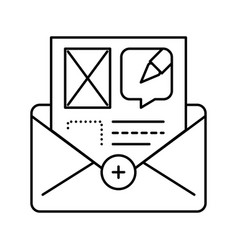 Create Newsletter Marketing Line Icon