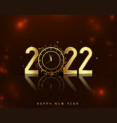 Greeting Design For Happy New Year 2022 With Clock