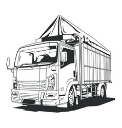 Logistic Truck Delivery Line Art