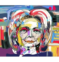 Original Abstract Digital Painting Of Woman Face