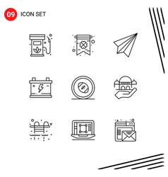 Set 9 Outlines On Grid For Football Power