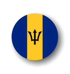 Circle Flag Of Barbados