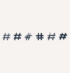 Hashtags Ink Painted Tag Icons On White