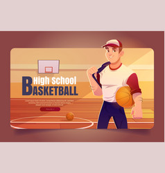 High School Basketball Cartoon Web Banner League