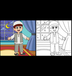 Ramadan Happy Muslim Boy Coloring