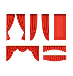 Red Silk Velvet Curtains And Draperies Set Luxury