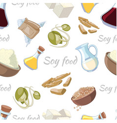 Cartoon Soy Food Seamless Pattern