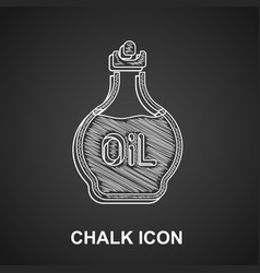 Chalk Essential Oil Bottle Icon Isolated On Black