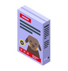 Dog Flea Collar Box Icon Isometric Leash