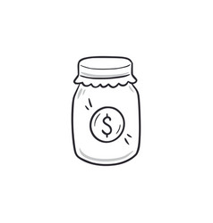 Money Jar Doodle Save Jar Hand Drawn Sketch