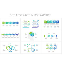 Set Timeline With 6 5 4 Elements Infographic