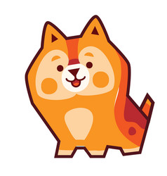 Stylized Red Dog With Brown Spots Cartoon