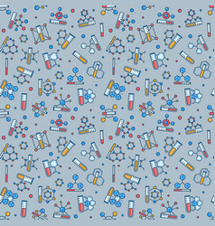 Colored Molecules And Test Tubes Seamless