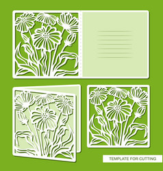 Folding Card With Carved Flowers Daisies