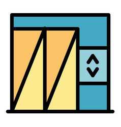 Freight Elevator Icon Color Outline