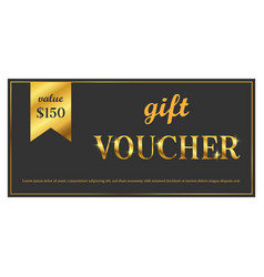 Isolated Black Gift Voucher With Values