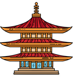 Pagoda Cartoon Colored Clipart