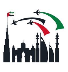 Uae National Day Buildings And Jets