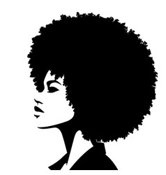 Afro Hairstyle Woman Head Profile Silhouette