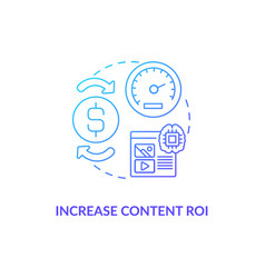 Increase Content Roi Blue Gradient Concept Icon