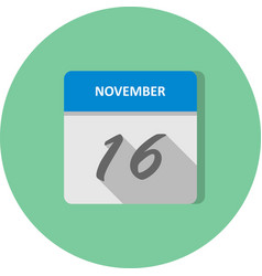 November 16th Date On A Single Day Calendar