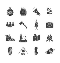 Amping Glyph Icon Set Tourist Symbols Include