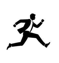 Businessman Running Or Jumping Silhouette