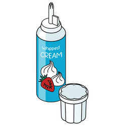 Doodle Cartoon Style Whipped Cream Spray Natural