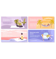 Relax Flat Banners Set