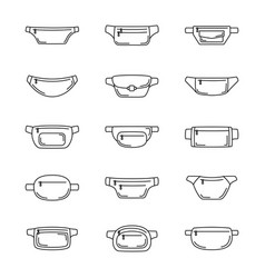 Set Of Waist Bag Icons