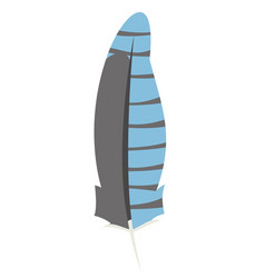 Blue Jay Feather In Flat Style