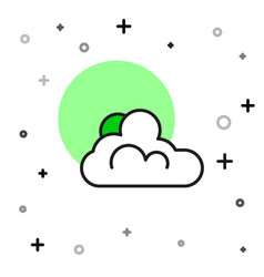 Filled Outline Cloud Weather Icon Isolated On