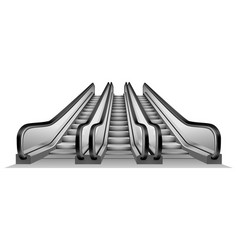 Group Of Escalator In Metro Mockup Realistic