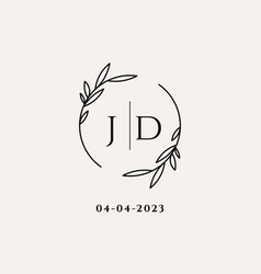 Letter Jd Wedding Monogram Logo Design