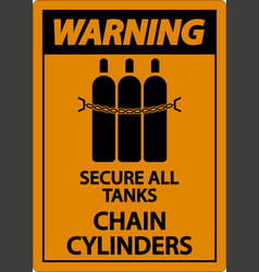 Warning Sign Secure All Tanks Chain Cylinders