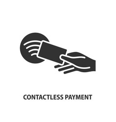 Contactless Card Payment Glyph Icon Wireless Nfc