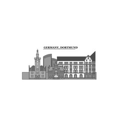 Germany Dortmund City Skyline Isolated