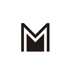 Letter M Ribbon Double Geometric Symbol Simple